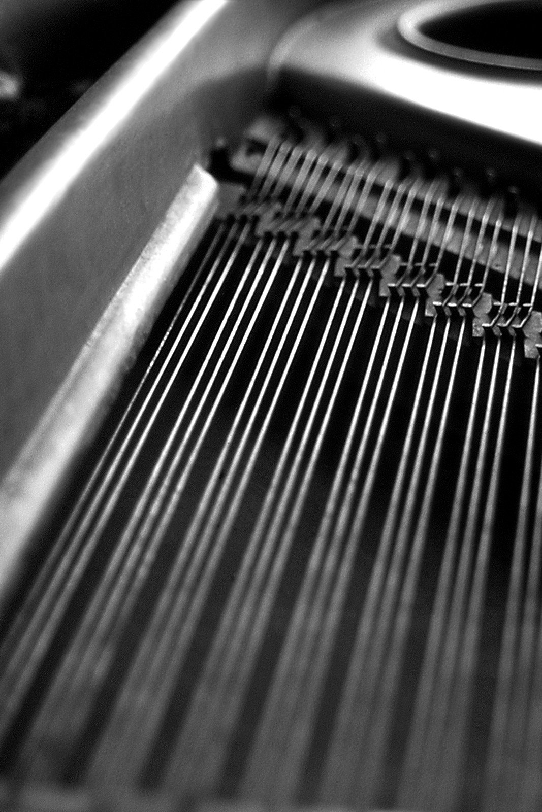 Close-up of piano strings